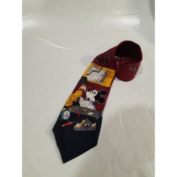 VTG DISNEY  Mickey Mouse Mens Tie   Corporate Profits Stock Market - Picture 1 of 3